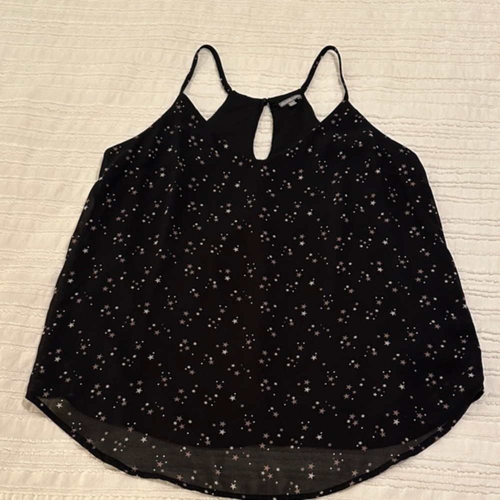 Y2K celestial babydoll Charlotte Russe Cami Small Star Print Chiffon Tank Top